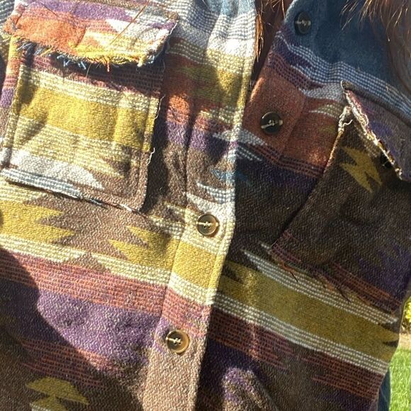 New Distressed Aztec Shacket - Picture 5 of 9